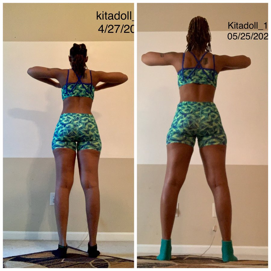 Transformation progress photos from a Sound Check Fitness challenger
