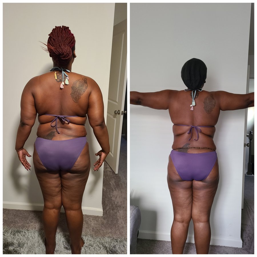 Before and after fitness transformation from a past challenge